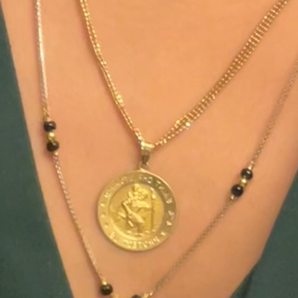 14k Saint Christopher Medallion Pendent